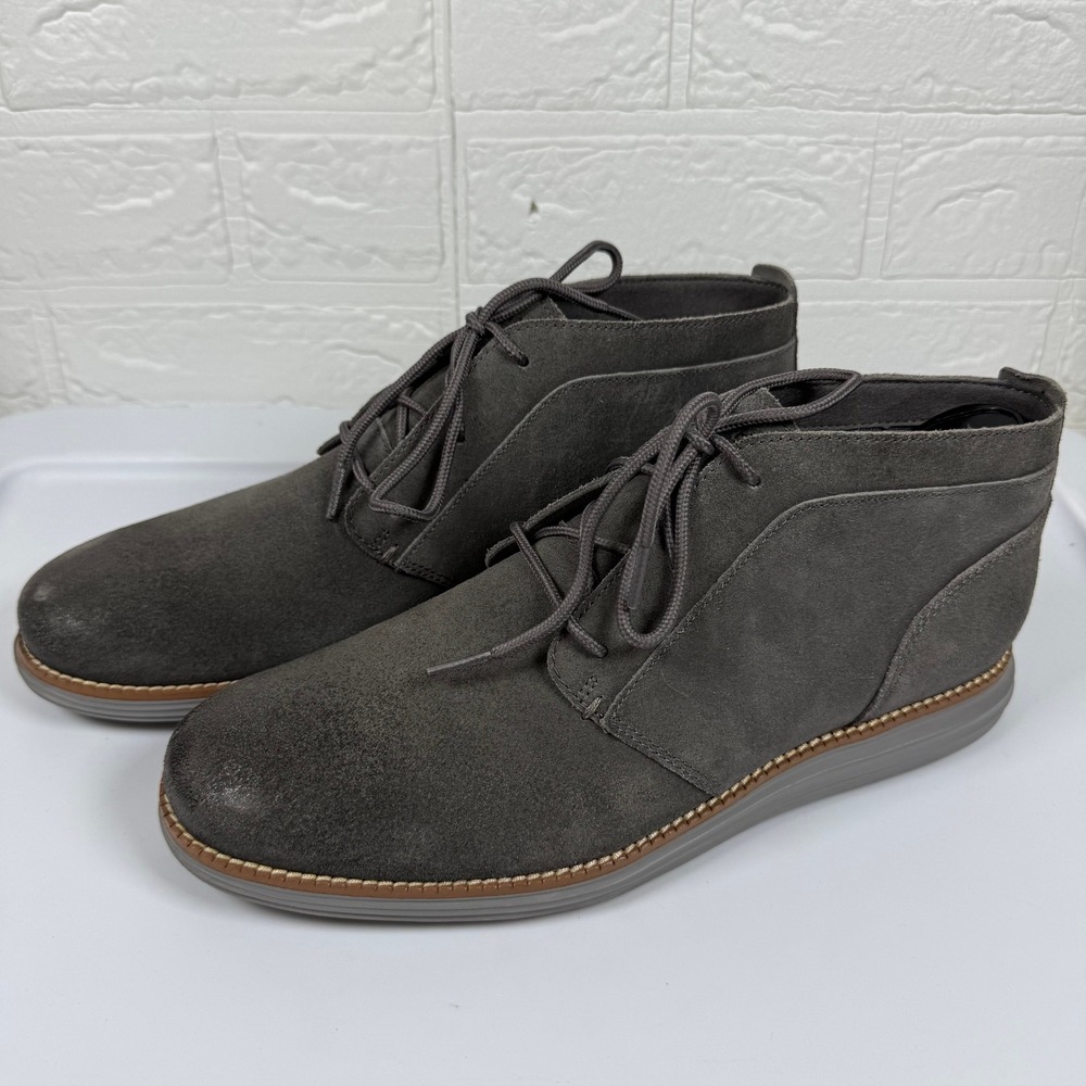 Cole Haan Chukka Boots Mens 9 Grey Suede Casual Desert Shoes C25000
